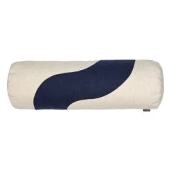 Marimekko Seireeni Bolster Cushion, 54 X 19 Cm, Linen - Dark Blue