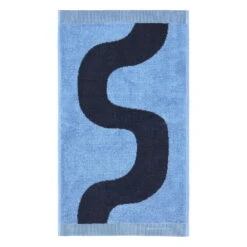 Marimekko Seireeni Guest Towel, Light Blue - Dark Blue