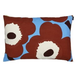 Marimekko Unikko Cushion Cover, 40 X 60 Cm, Light Blue - Brown - Off-white