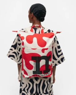 Marimekko Mono Backpack Pulloposti, Cotton - Red 12 Marimekko Mono Backpack Pulloposti, Cotton - Red -Marimekko MM 232 backpack pulloposti 091973 830 DE1 2role