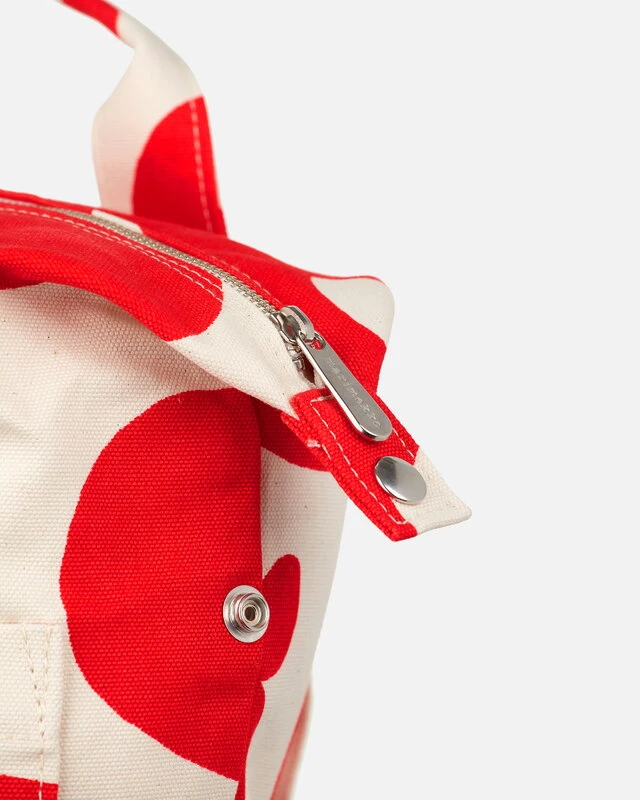 Marimekko Mono Backpack Pulloposti, Cotton - Red 6 Marimekko Mono Backpack Pulloposti, Cotton - Red - Image 4