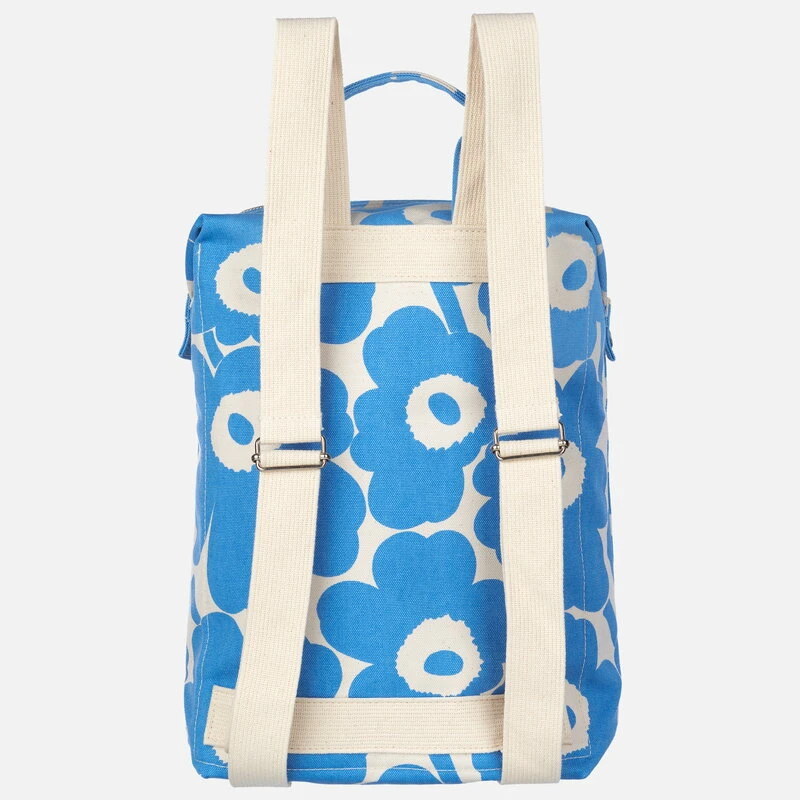 Marimekko Mono Backpack Unikko, Cotton - Light Blue 4 Marimekko Mono Backpack Unikko, Cotton - Light Blue - Image 3