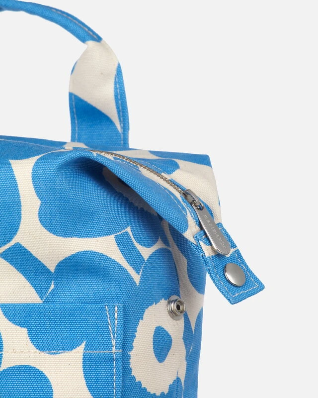 Marimekko Mono Backpack Unikko, Cotton - Light Blue 7 Marimekko Mono Backpack Unikko, Cotton - Light Blue - Image 6