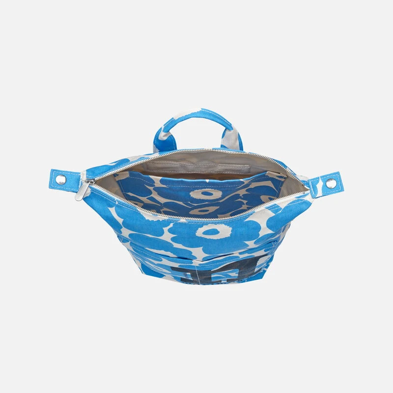 Marimekko Mono Backpack Unikko, Cotton - Light Blue 5 Marimekko Mono Backpack Unikko, Cotton - Light Blue - Image 4