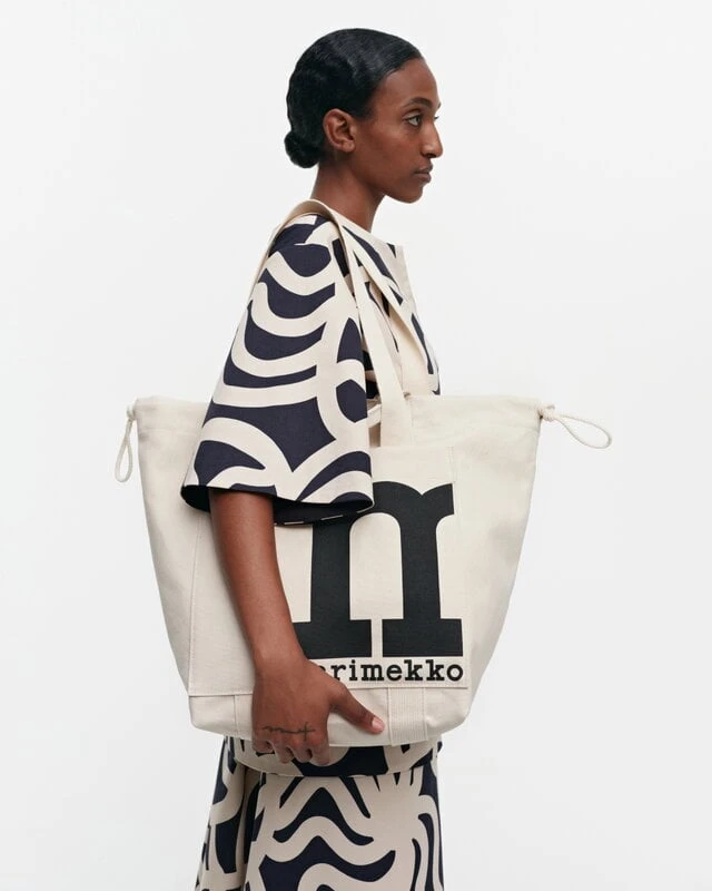 Marimekko Mono City Tote Solid Shoulder Bag, Cotton 7 Marimekko Mono City Tote Solid Shoulder Bag, Cotton - Image 5