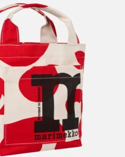 Marimekko Mono Mini Tote Pulloposti Bag, Cotton - Red 10 Marimekko Mono Mini Tote Pulloposti Bag, Cotton - Red -Marimekko MM 232 lunch tote pulloposti 091975 830 DE1role