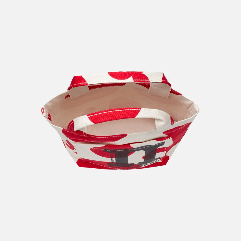 Marimekko Mono Mini Tote Pulloposti Bag, Cotton - Red 4 Marimekko Mono Mini Tote Pulloposti Bag, Cotton - Red - Image 2