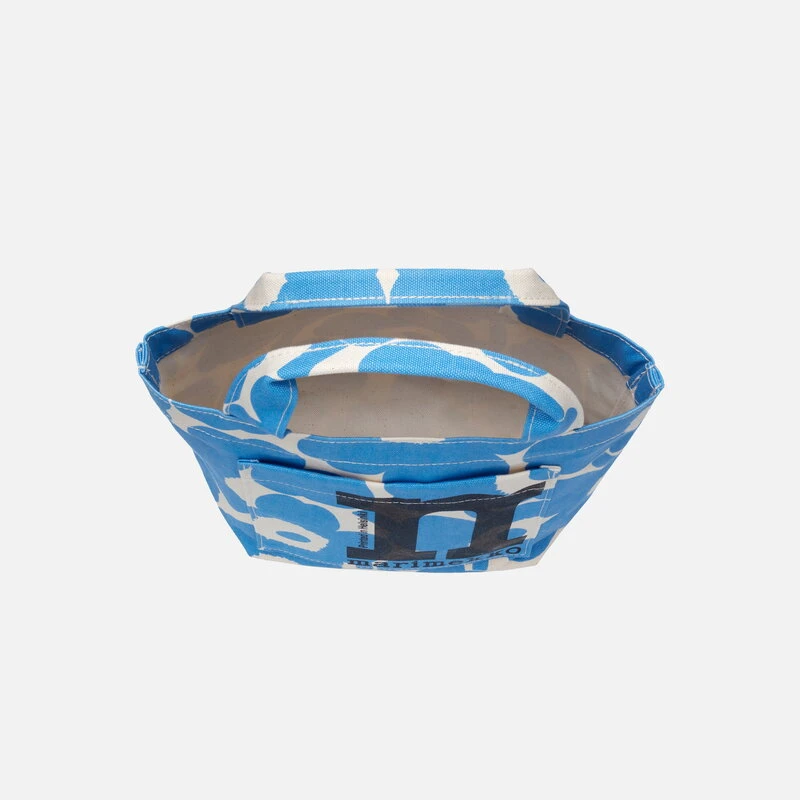 Marimekko Mono Mini Tote Unikko Bag, Cotton - Light Blue 4 Marimekko Mono Mini Tote Unikko Bag, Cotton - Light Blue - Image 2
