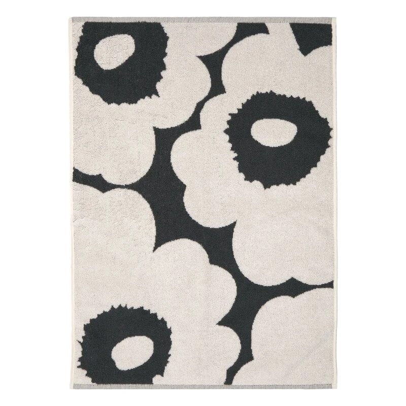 Marimekko Unikko Hand Towel, Grey - Off-white 3 Marimekko Unikko Hand Towel, Grey - Off-white