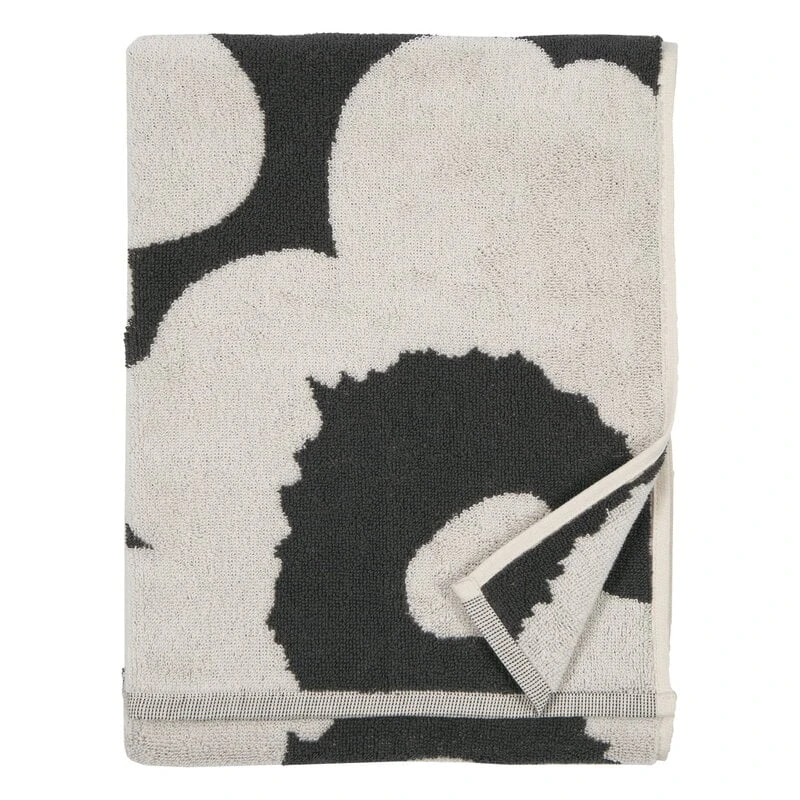 Marimekko Unikko Hand Towel, Grey - Off-white 4 Marimekko Unikko Hand Towel, Grey - Off-white - Image 2