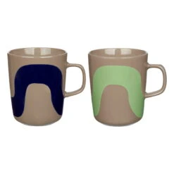 Marimekko Oiva - Seireeni Mug, 2,5 Dl, 2 Pcs, Terra - Dark Blue - Mint