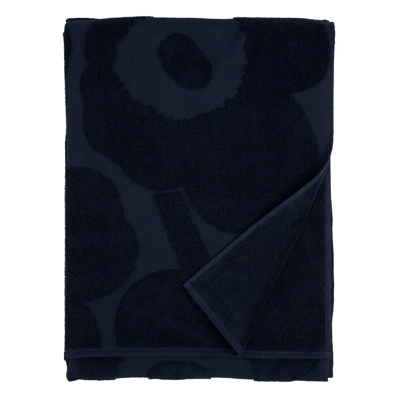 Marimekko Unikko Bath Towel, Dark Blue 4 Marimekko Unikko Bath Towel, Dark Blue - Image 2