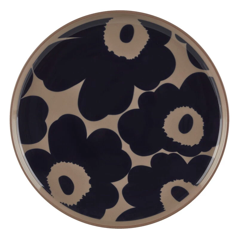 Marimekko Oiva - Unikko Plate, 20 Cm, Terra - Dark Blue 3 Marimekko Oiva - Unikko Plate, 20 Cm, Terra - Dark Blue