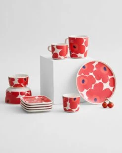 Marimekko Oiva - Unikko Mug 2,5 Dl, White - Red - Blue -Marimekko MM Cont Unikko2 1