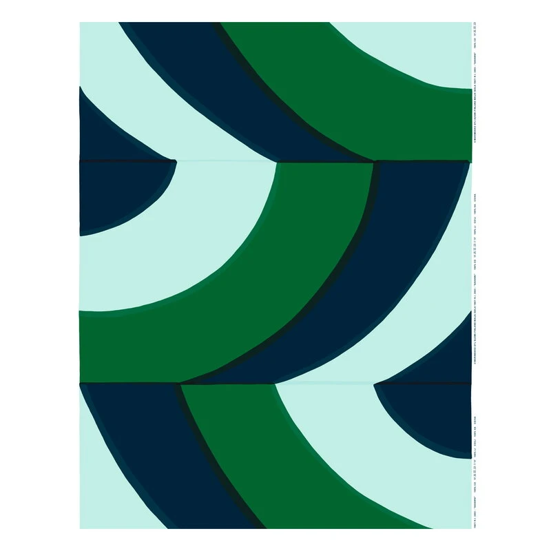 Marimekko Savanni Heavyweight Cotton Fabric, Green - Dark Blue - Mint 3 Marimekko Savanni Heavyweight Cotton Fabric, Green - Dark Blue - Mint