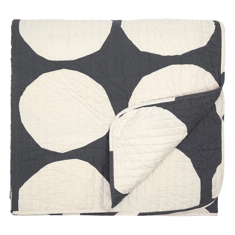 Marimekko Kivet Double Bed Cover, 260 X 260 Cm, Charcoal - Off-white 4 Marimekko Kivet Double Bed Cover, 260 X 260 Cm, Charcoal - Off-white - Image 2