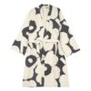 Marimekko Unikko Bathrobe, Grey - Off-white 2 Marimekko Unikko Bathrobe, Grey - Off-white -Marimekko MM unikko kylpytakki FR1