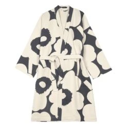Marimekko Unikko Bathrobe, Grey - Off-white