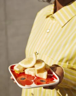 Marimekko Oiva - Unikko Plate 15 X 12 Cm, White - Red - Blue 7 Marimekko Oiva - Unikko Plate 15 X 12 Cm, White - Red - Blue -Marimekko Marimekko Cont Collection56893 final hires