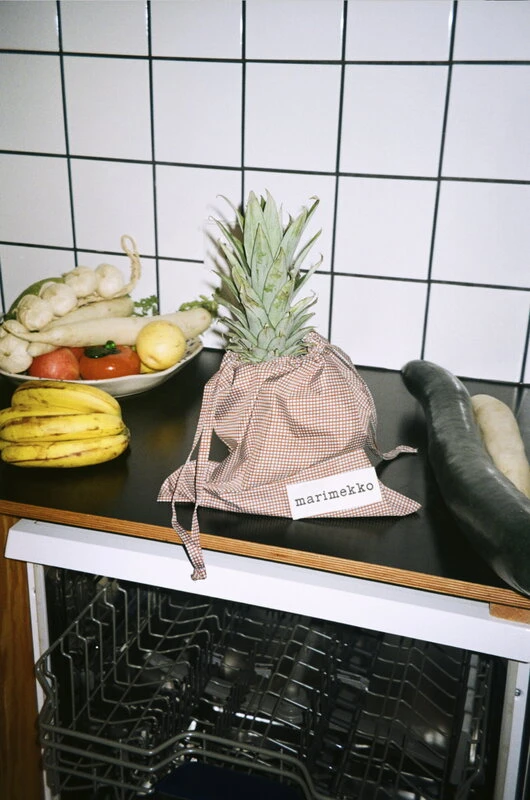 Marimekko Verkko Bag, Light Blue - Chestnut 3 Marimekko Verkko Bag, Light Blue - Chestnut - Image 2