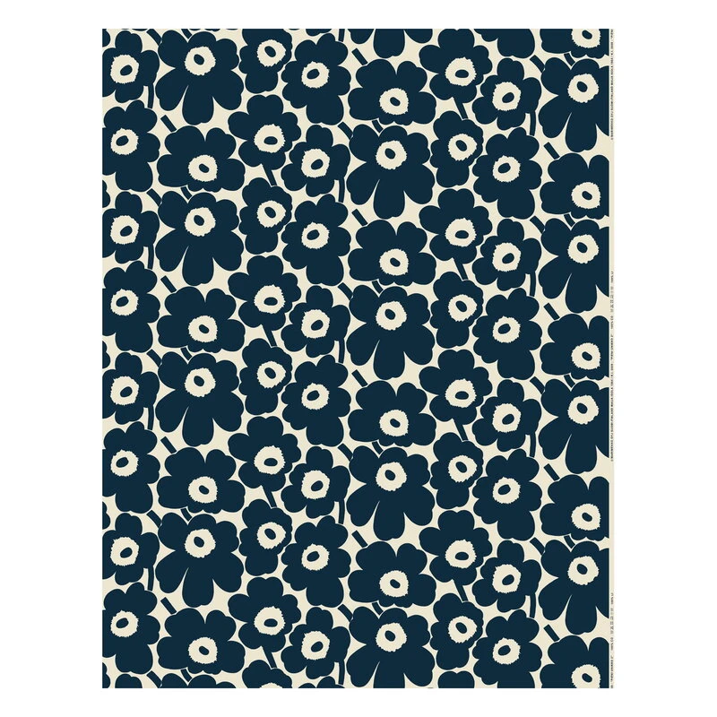 Marimekko Pieni Unikko Fabric, Cotton - Dark Blue 3 Marimekko Pieni Unikko Fabric, Cotton - Dark Blue
