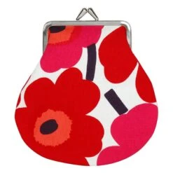 Marimekko Mini Unikko Pieni Kukkaro Purse, White - Red