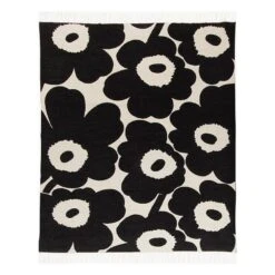 Marimekko Unikko Throw, White - Black