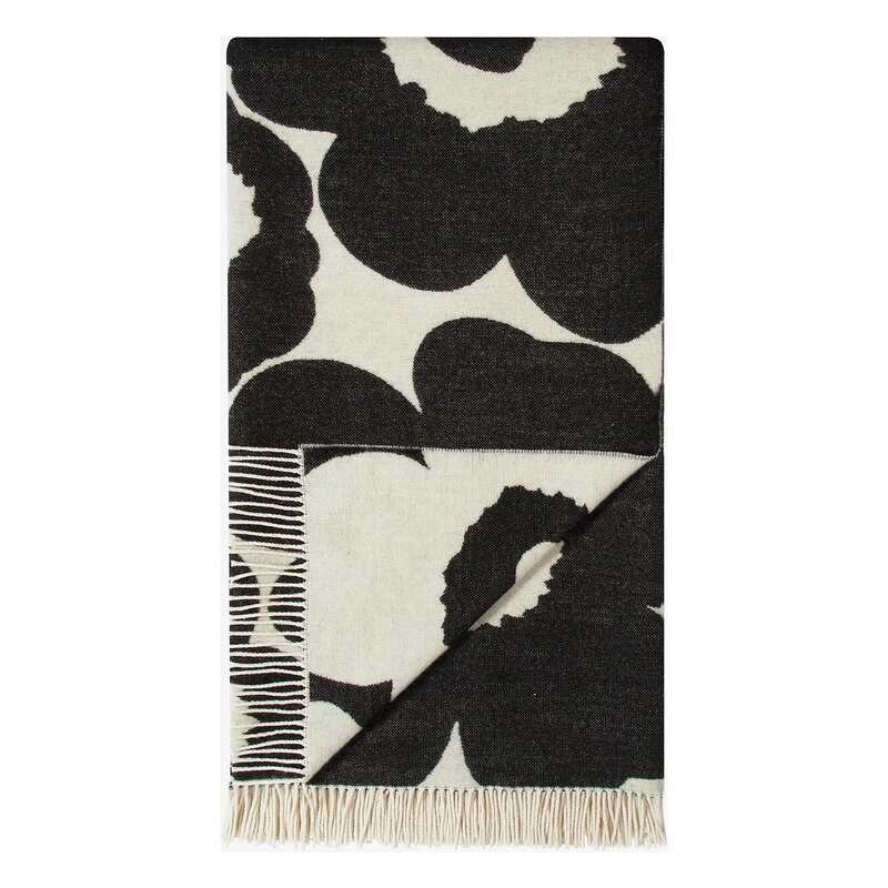 Marimekko Unikko Throw, White - Black 4 Marimekko Unikko Throw, White - Black - Image 2