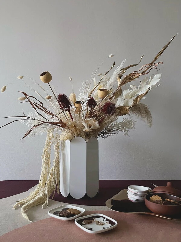 Marimekko Oiva - Unikko Plate, 10 X 10 Cm, 2 Pcs, White - Burgundy - Clay 5 Marimekko Oiva - Unikko Plate, 10 X 10 Cm, 2 Pcs, White - Burgundy - Clay - Image 3