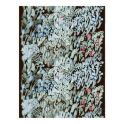 Marimekko Kuisma Linen Fabric, Dark Brown - Red - Blue