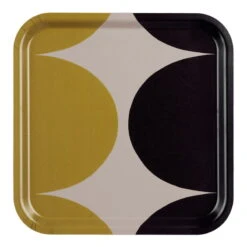 Marimekko Härkä Tray, 32 X 32 Cm, Clay - Charcoal - Autumn Yellow