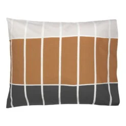 Marimekko Tiiliskivi Pillowcase, 50 X 60 Cm, Dark Brown - Beige - Charcoal