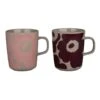 Marimekko Oiva - Unikko Mug, 2,5 Dl, 2 Pcs, Terra - Dark Red - Powder -Marimekko marimekko MA071829 833 MM 223 unikko muki 25dl 2 kpl 071829 833 FR1 KB
