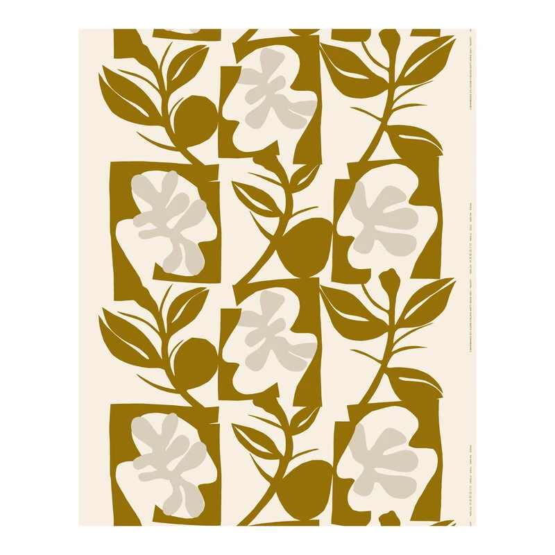 Marimekko Naatit Heavyweight Cotton Fabric, Cotton - Olive - Grey 3 Marimekko Naatit Heavyweight Cotton Fabric, Cotton - Olive - Grey