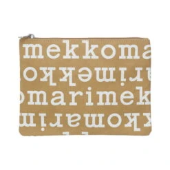 Marimekko Logo Pouch, A5, Brown - Natural White