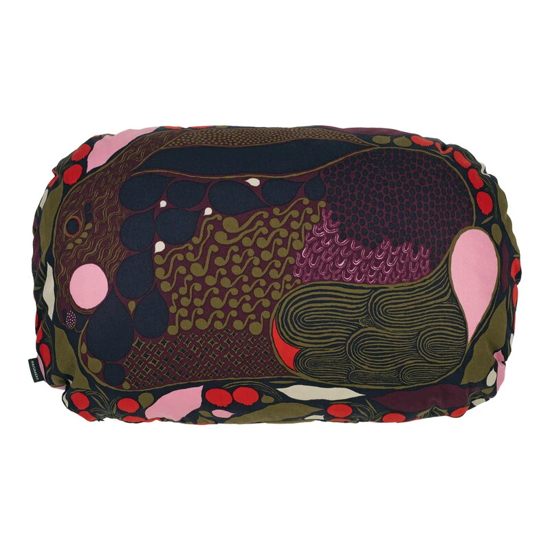 Marimekko Rusakko Pillow, 70 X 47 Cm, Dark Blue - Red - Brown 3 Marimekko Rusakko Pillow, 70 X 47 Cm, Dark Blue - Red - Brown