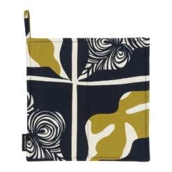 Marimekko Pieni Rukinlapa Pot Holder, Dark Blue - Olive - Cotton