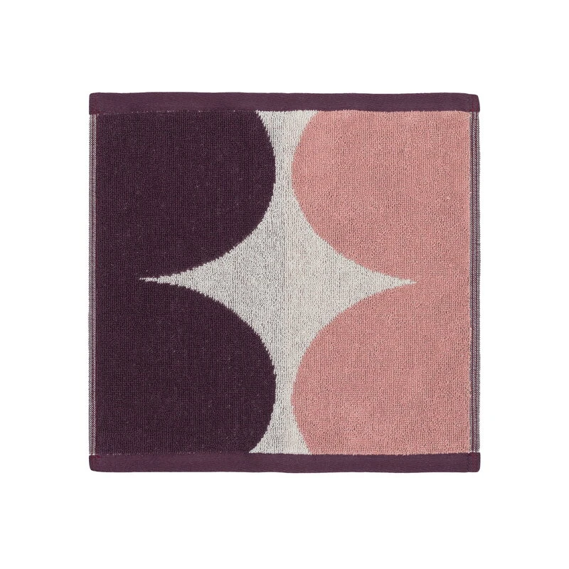 Marimekko Härkä Mini Towel, Powder - Burgundy - Off White 3 Marimekko Härkä Mini Towel, Powder - Burgundy - Off White