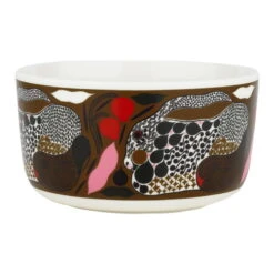 Marimekko Oiva - Rusakko Bowl, 5 Dl, White - Brown - Dark Green - Red