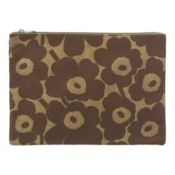 Marimekko Mini Unikko Pouch, A4, Brown - Dark Brown