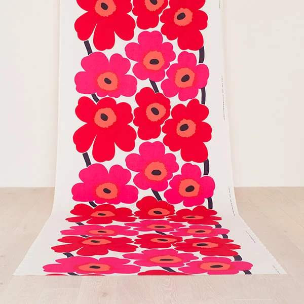 Marimekko Unikko Fabric, Red 6 Marimekko Unikko Fabric, Red - Image 4