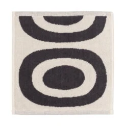 Marimekko Melooni Mini Towel, Charcoal - Natural White
