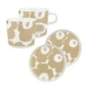 Marimekko Oiva - Unikko Cup And Plate Set, 2 Pcs, White - Beige -silver 2 Marimekko Oiva - Unikko Cup And Plate Set, 2 Pcs, White - Beige -silver -Marimekko marimekko MA072113 189 MM 224 unikko cup 2dl 2pcs kb