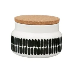 Marimekko Oiva - Alku Ceramic Jar 0,7 L, White - Green